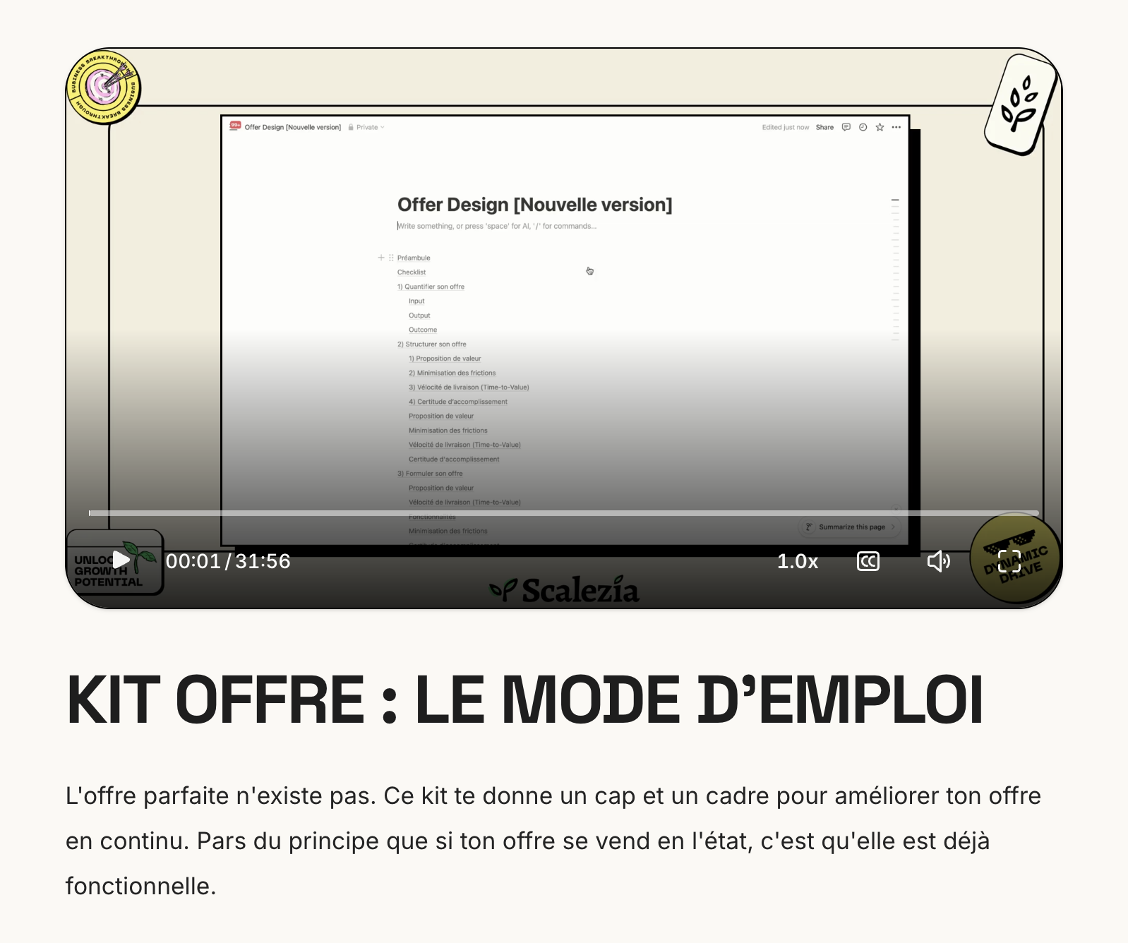 Des cours vidéo à chaque étape
